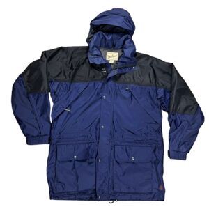Woolrich Men's Outdoor Blue/Black HydroMax 2100 Water-Resistant Jacket Size L